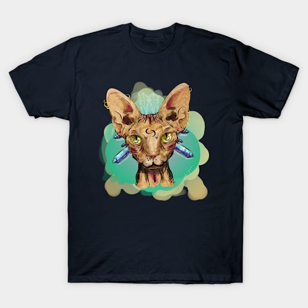 Crystal Cat T-Shirt by nazzcat